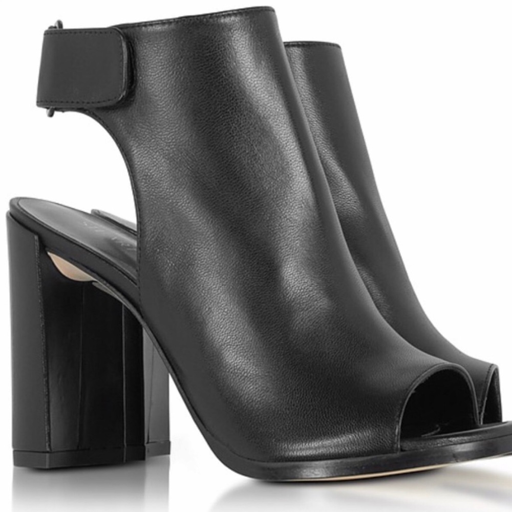 Stuart Weitzman Leather Peep-toe Booties